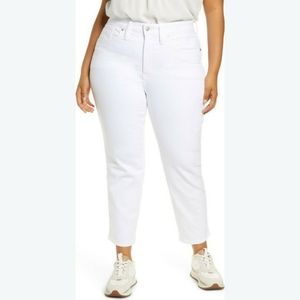 Madewell Stovepipe High Rise Slim Straight Jeans White Denim Size 22W